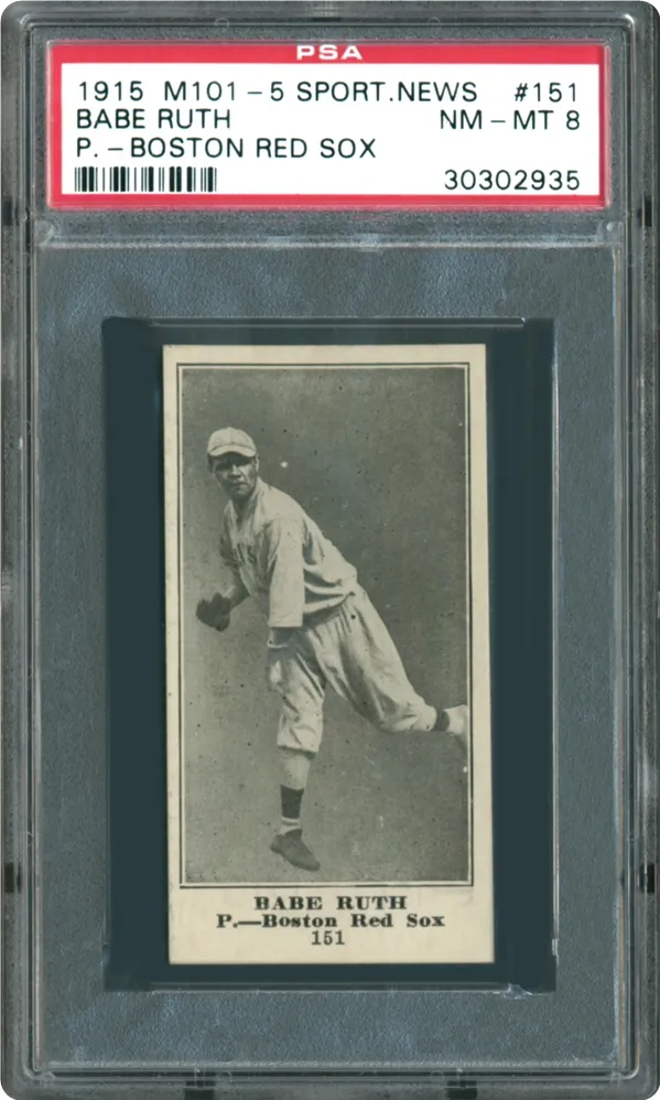 1916 (M101-5) Sporting News Babe Ruth Rookie Card